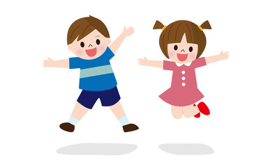 ジャンプするこども達