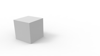 3d rendering of a cube isolated in white studio background