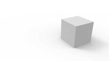 3d rendering of a cube isolated in white studio background