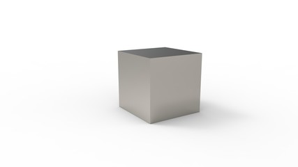3d rendering of a cube isolated in white studio background