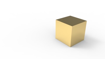 3d rendering of a cube isolated in white studio background