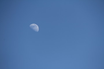 Photography of the moon during a day of july