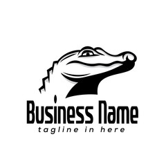 elegant crocodile drawing art logo design inspiration