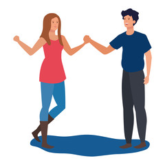 young lovers couple avatars characters
