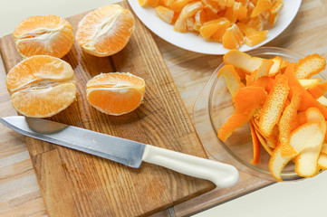 Healthy food, background. Orange jam preparation
