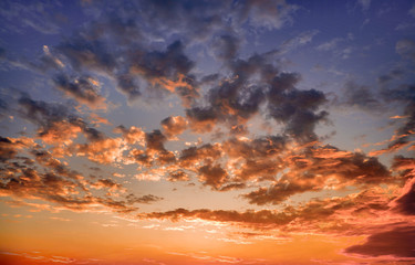 Sunset sky, Beautiful landscape with twilight time in the evening