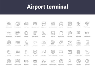 airport terminal outline icons