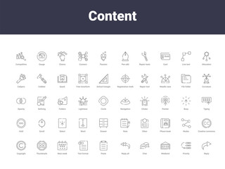 content outline icons
