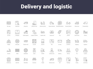 delivery and logistic outline icons