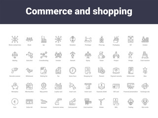 commerce and shopping outline icons