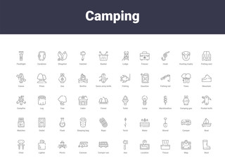 camping outline icons