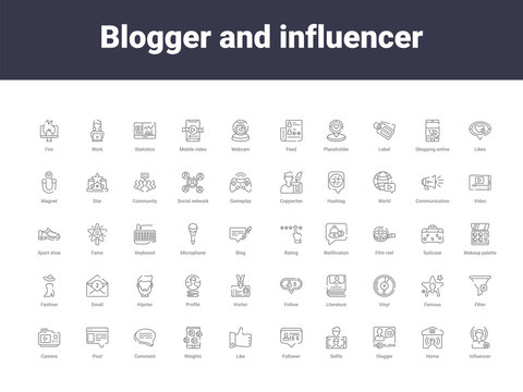 blogger and influencer outline icons