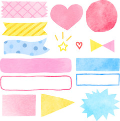 かわいい水彩風バナー　見出し　タイトル