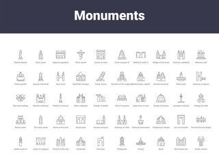 monuments outline icons