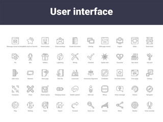 user interface outline icons