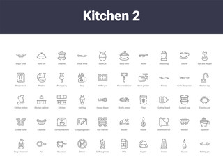 Fototapeta na wymiar kitchen 2 outline icons