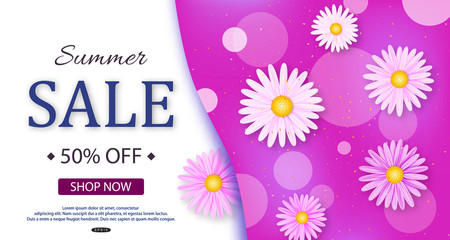 Summer Sale banner design. Vector illustration