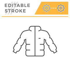 Down jacket editable stroke line icon