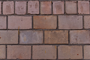 Simple photo background pattern of flat pink brick wall. Suitable for town design or game development.