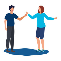 young lovers couple avatars characters