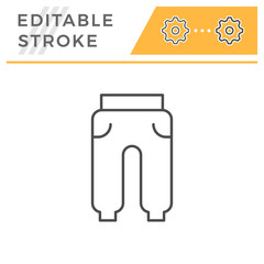 Sport trousers editable stroke line icon