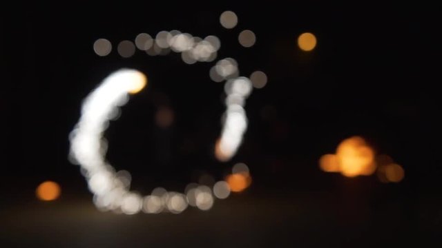Fireshow blur lights slow motion