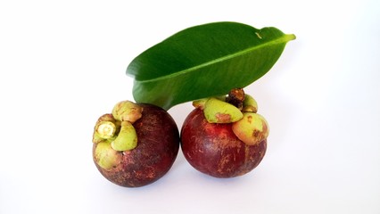 mangosteen fruits isolated on white background