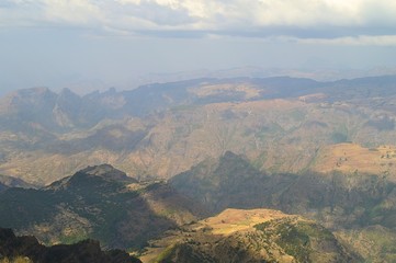 Ethiopia.Mountain Simen National Park. African rift fault.