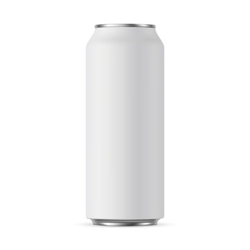 Aluminium can mockup 500 ml, isolated on white background - front view. Vector illustration