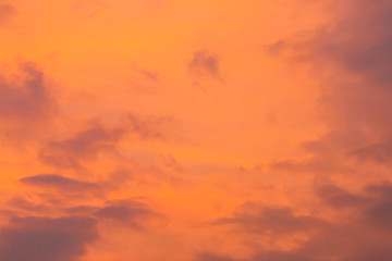 Morning sky Beautiful orange sun.