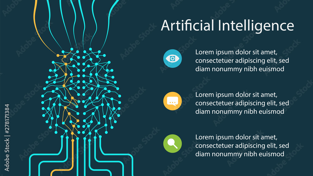Leinwandbilder abstract artificial intelligence. technology web background. virtual concept