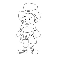 saint patricks day irish cartoon in black and white