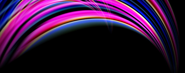 Fluid color waves with light effects, vector abstract background