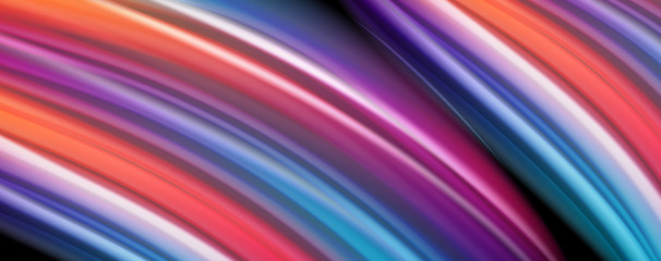 Flowing liquid colors - modern colorful flow poster. Wave liquid shapes. Art design for your design project