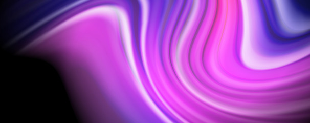 Modern rainbow liquid color flow colorful poster. Wave Liquid shape in black color background. Abstract composition