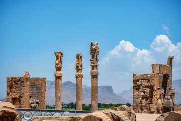 ancient column of Persepolis, the ancient capital of old Persian Achaemenid Empire in Iran