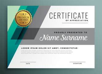 Fototapeta premium elegant geometric certificate template design