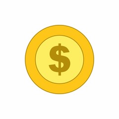 isolated dollar sign and coin icon,vector.