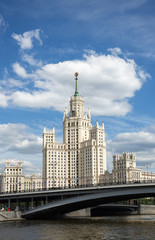Fototapeta na wymiar Kotelnicheskaya Embankment Building, one of seven Stalinist skyscrapers in Moscow