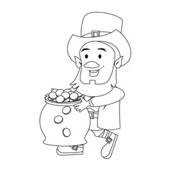 saint patricks day irish cartoon in black and white