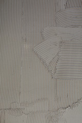 Styrofoam, polystyrene insulation of wall with mortar