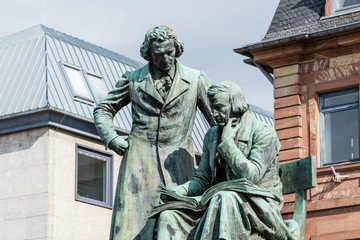 Fototapeta na wymiar Brothers Grimm monument in Hanau Hesse Germany