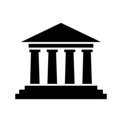 Court house vector icon. Court house symbol illustration. 
