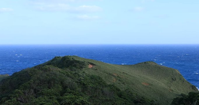 Miyakozaki promontory near the blue ocean in Amami oshima Kagoshima