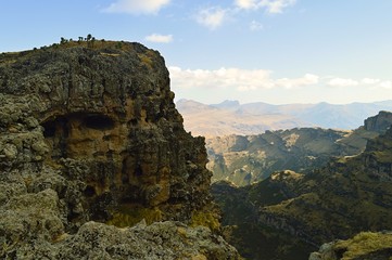 Ethiopia.Mountain Simen National Park. African rift fault.
