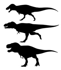 T-Rex or Tyrannosaurus Silhouettes