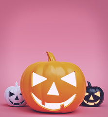 Halloween poster with copy space. 3d rendering