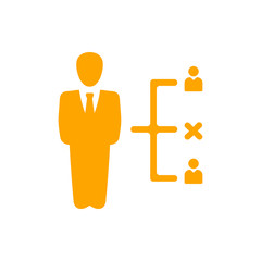 Business decision, business plan, decision making, management, plan, planning, strategy orange color icon