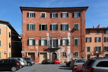 Fototapeta na wymiar Renaissance residential house at Francesco Carrara Square in Pisa, Italy