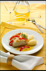 Merluza con pimiento